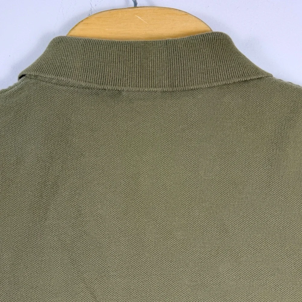 Polo Ralph Lauren Polo Shirt Mens Large Olive Green Classic Pique Cotton Logo